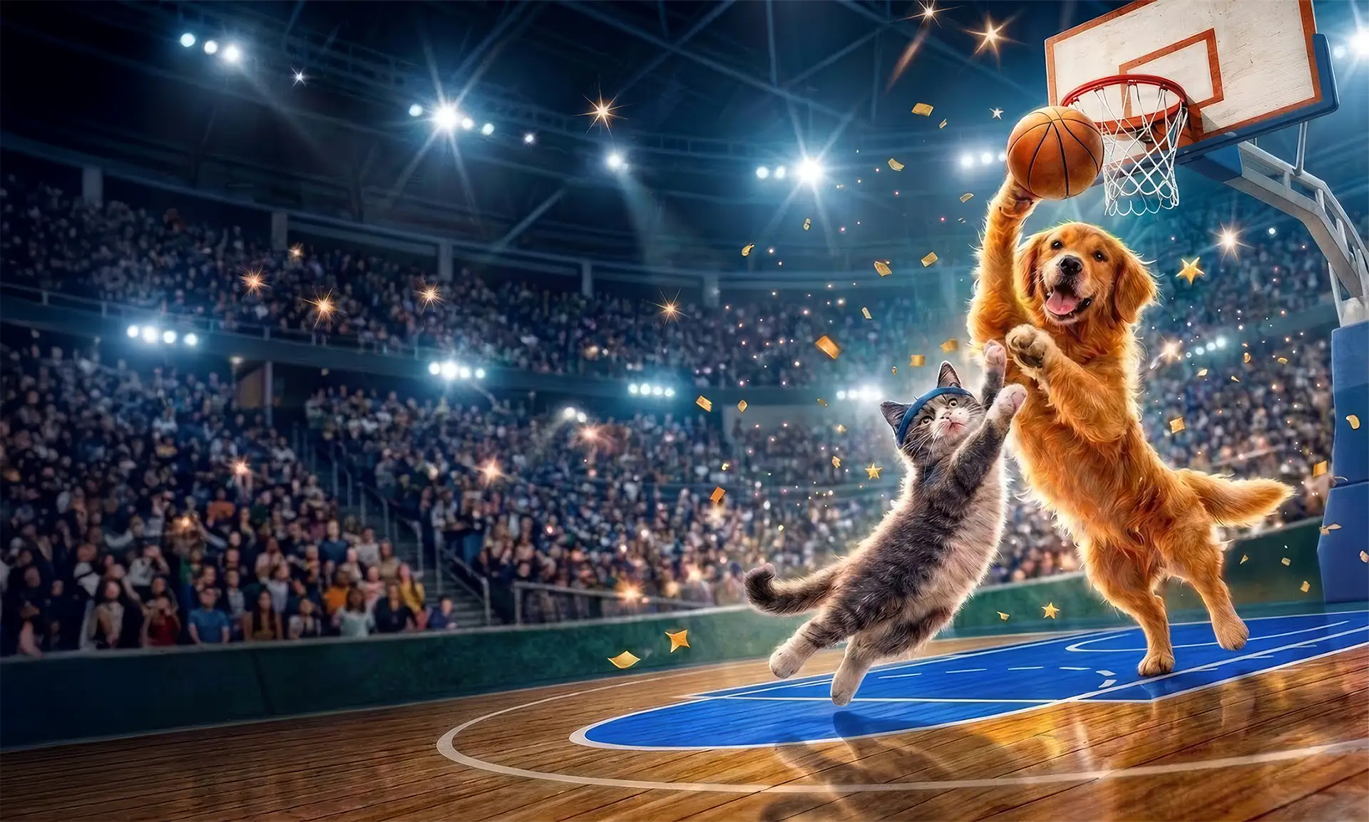 Woman giving her dog a high five